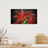 Red Lily Textured by Shirley Taylor Poster (Küche)