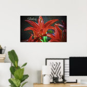 Red Lily Textured by Shirley Taylor Poster (Heimbüro)