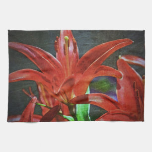 Red Lily Textured Handtuch