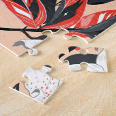 Red Lily: Vintages botanisches Muster. Puzzle (Seite)