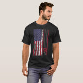 Red Line American Flag Job Patriotic Crane Op T-Shirt (Vorne ganz)