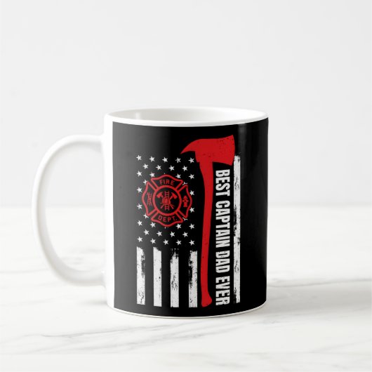 Red Line American Flag Vater Feuerwehrmann Feuerwe Kaffeetasse (Links)