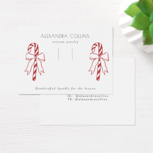 Red Line Art Candy Cane & Bow Hairclip Display  (Schreibtisch)