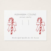 Red Line Art Candy Cane & Bow Hairclip Display  (Vorderseite)