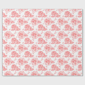 Red Line Art Rose Geschenkpapier (Flach)