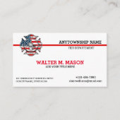 Red Line Firefighter US-Flag-Visitenkarte Visitenkarte (Vorderseite)