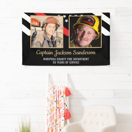 Red Line Flag 2 Foto für Feuerwehrruhestand Party Banner (Insitu)