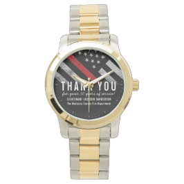 Red Line-Flag für den Feuerwehrruhestand Armbanduhr