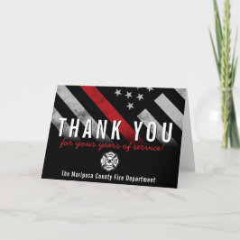 Red Line-Flag für den Feuerwehrruhestand Dankeskarte