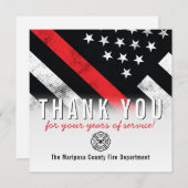 Red Line-Flag für den Feuerwehrruhestand Dankeskarte (Vorne/Hinten)