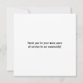 Red Line-Flag für den Feuerwehrruhestand Dankeskarte (Rückseite)