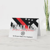 Red Line-Flag für den Feuerwehrruhestand Dankeskarte (Vorderseite)