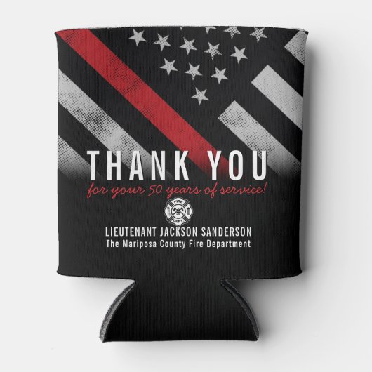 Red Line-Flag für den Feuerwehrruhestand Dosenkühler (Vorderseite)