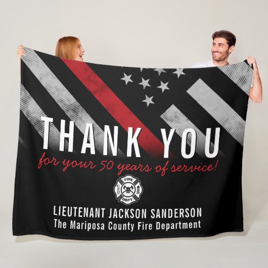 Red Line-Flag für den Feuerwehrruhestand Fleecedecke (Beispiel)