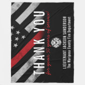 Red Line-Flag für den Feuerwehrruhestand Fleecedecke (Vorderseite)