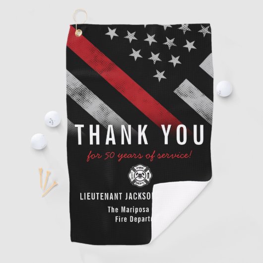 Red Line-Flag für den Feuerwehrruhestand Golfhandtuch (Insitu)