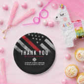 Red Line-Flag für den Feuerwehrruhestand Pappteller (Party)