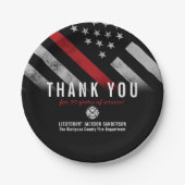 Red Line-Flag für den Feuerwehrruhestand Pappteller (Vorderseite)