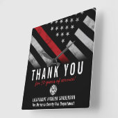 Red Line-Flag für den Feuerwehrruhestand Quadratische Wanduhr (Winkel)