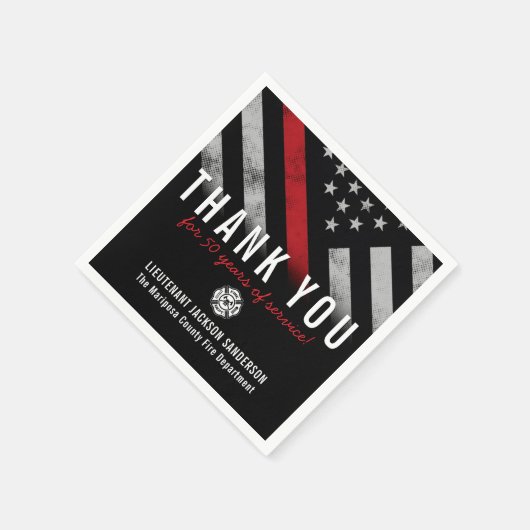 Red Line-Flag für den Feuerwehrruhestand Serviette (Ecke)