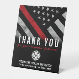 Red Line-Flag für den Feuerwehrruhestand Sockelschild