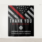 Red Line-Flag für den Feuerwehrruhestand Wandteppich (Vorderseite)