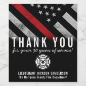 Red Line-Flag für den Feuerwehrruhestand Weinetikett (Einzelnes Label)