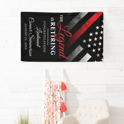 Red Line-Flag für Feuerwehrruhestand-Party Banner (Insitu)