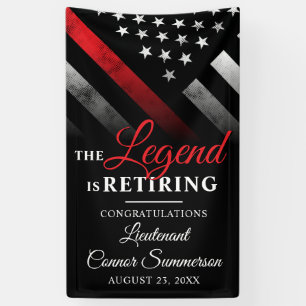 Red Line-Flag für Feuerwehrruhestand-Party Banner