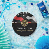 Red Line-Flag für Feuerwehrruhestand-Party Pappteller (Party)