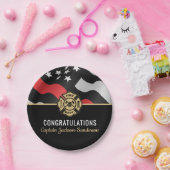 Red Line-Flag für Feuerwehrruhestand-Party Pappteller (Party)