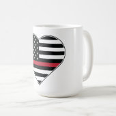 Red Line Flag Heart Kaffeetasse (VorderseiteRechts)