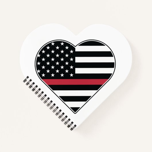 Red Line Flag Heart Notizblock (Vorderseite)