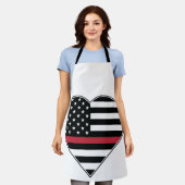 Red Line Flag Heart Schürze (Getragen)