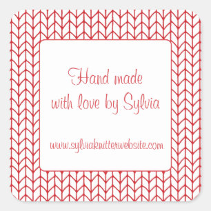 RED LINE STRICK 1.5" Quadrat Aufkleber "Handgefert