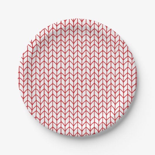 RED LINE STRICK 7" Round Paper Teller (Vorderseite)
