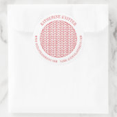 RED LINE STRICK Große runde Business Labels / Sieg Runder Aufkleber (Tasche)