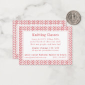 RED LINE STRICK "Knitting Classes" Visitenkarte Mitteilungskarte (Vorderseite/Rückseite Beispiel)