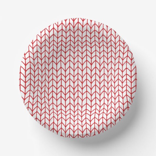 RED LINE STRICK Paper Bowls Pappteller (Vorderseite)
