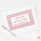 RED LINE STRICK Rectangle "Hand Made Stickers" Rechteckiger Aufkleber (Umschlag)