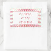 RED LINE STRICK Rectangle Stickers + Text (Tasche)