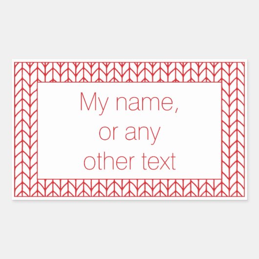 RED LINE STRICK Rectangle Stickers + Text (Vorderseite)