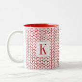 RED LINE STRICK Red Two-Tone Tasse + Initial (Links)