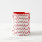 RED LINE STRICK Red Two-Tone Tasse + Initial (Mittel)