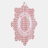 RED LINE STRICK Snowflake Paper Ornament Card Karte (Rechts)