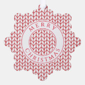RED LINE STRICK Snowflake Paper Ornament Card Karte (Rückseite)