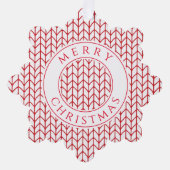 RED LINE STRICK Snowflake Paper Ornament Card Karte (Vorderseite)