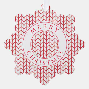 RED LINE STRICK Snowflake Paper Ornament Card Karte