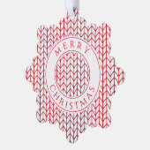 RED LINE STRICK Snowflake Paper Ornament Card Karte (Linke Ecke)