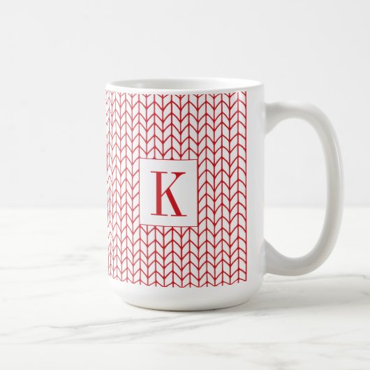 RED LINE STRICK Tall White Tasse + Ursprünglich (Rechts)